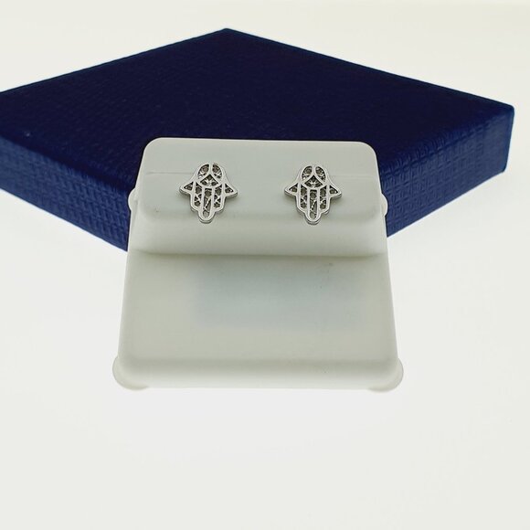 925 Sterling Silver CZ Stud Earrings for Women/Girl, US925P1012 - Picture 5 of 11
